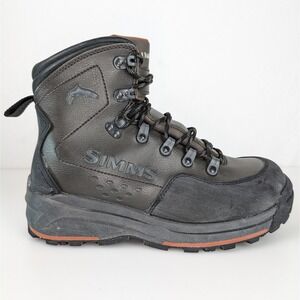 Simms Freestone Wading Boot‎ Mens Fly Fishing Sz 8 Waterproof Gray Black Hunting